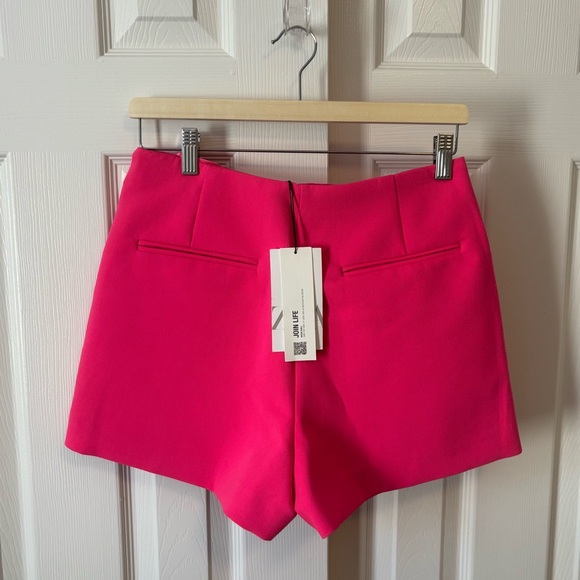 Zara High Rise Asymmetric Skort in Hot Pink - Picture 5 of 9